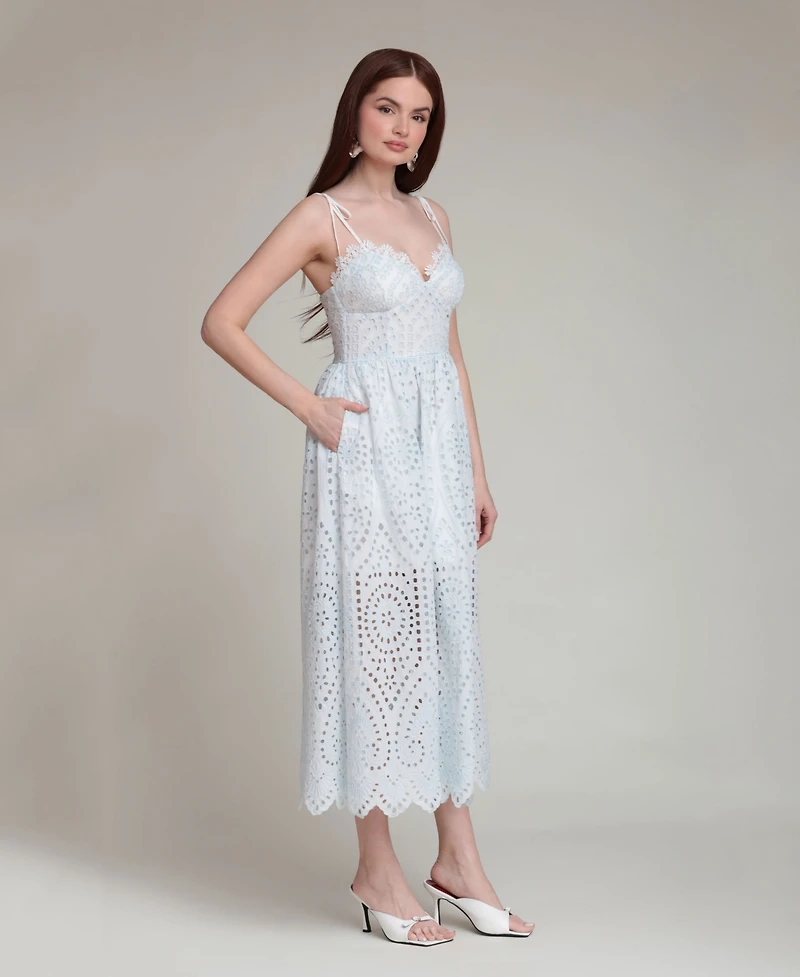 Avec Les Filles Women's Sweetheart Neck Midi Dress