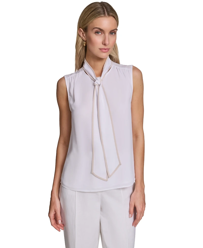 Calvin Klein Women's Sleeveless Pleated Top