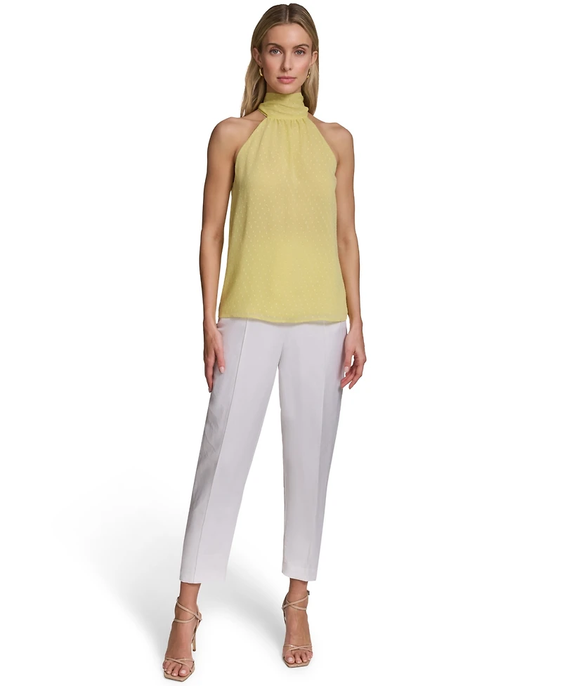 Calvin Klein Women's Sleeveless Pleated Turtleneck Top