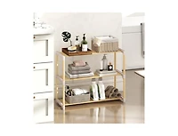 Slickblue 3 Tier Solid Wood Shoe Organizer with Open Slatted Storage