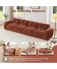 Streamdale Furniture Soft Velvet Boneless Sofa, Tufted, Ergonomic, No Assembly.