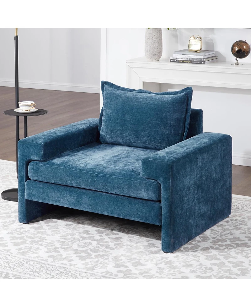 Streamdale Furniture Chenille Upholstered Armchair with Wide Armrests
