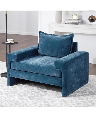 Streamdale Furniture Chenille Upholstered Armchair with Wide Armrests