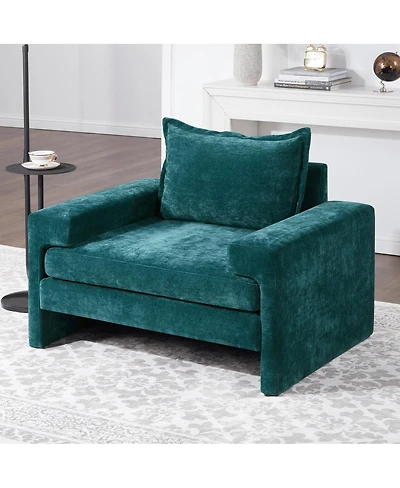 Streamdale Furniture Chenille Upholstered Armchair with Wide Armrests