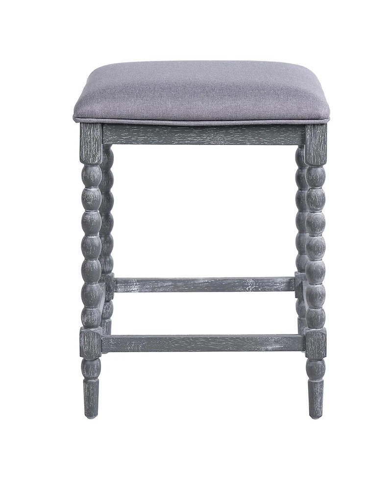 Streamdale Furniture 26" Upholstered Acacia Wood Counter Stools (Set of 4)