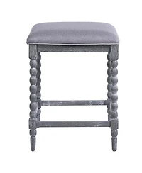 Streamdale Furniture 26" Upholstered Acacia Wood Counter Stools (Set of 4)