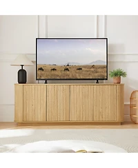 Streamdale Furniture Sideboard Storage Cabinet with Wave Pattern, 64"W x 15"D x 24"H.