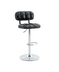 Streamdale Furniture Leather Adjustable Bar Stools with Chrome Base