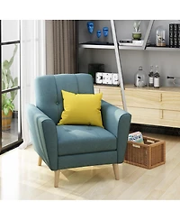 Streamdale Furniture Mid Century Fabric Channel Stitch Club Chair