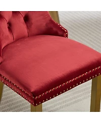 Streamdale Furniture Mid-Century Modern Lion Head Velvet Dining Chairs