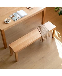 Streamdale Furniture Streamdale Oak Wood for Dining Bench Table Bench for Living Room