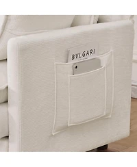 Streamdale Furniture 101.9" 3-seater cashmere sofa w/ movable footstool, modular.