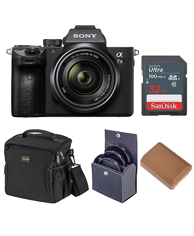 Sony Alpha a7 Iii 24MP Uhd 4K Mirrorless Camera with Fe 28-70mm Lens with Alpine 160 Multi-Device Shoulder Bag,Ultra 32GB Uhs-i Sdhc Memory Card ,