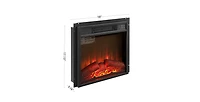 Flynama Electric Fireplace Insert 1400W 120V ,Equipped with remote control, ultra thin heater with log set & realistic flame