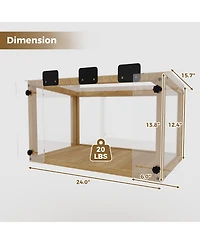Aostirmotor Waterproof Wooden Window Cat Perch – Safe Catio Box for Indoor Cats, 24-35" Window Fit