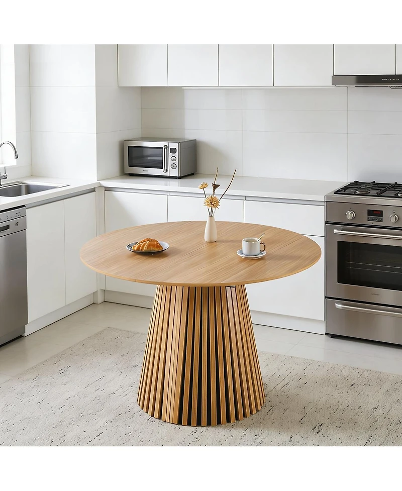 Streamdale Furniture Extendable Mid-Century Modern Pedestal Dining/Coffee Table (6-10 People)