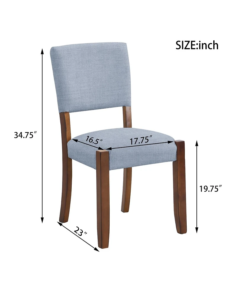 Streamdale Furniture Upholstered Dining Chairs with Solid Rubber Wood Legs (Set of 4)