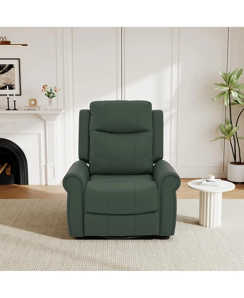 Streamdale Furniture Manual Recliner 270°Swivel Rocker Recliner Chair with Massage & Heating