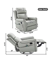 Streamdale Furniture Streamdale Modern 8-Point Massage Recliner with Heat & Storage