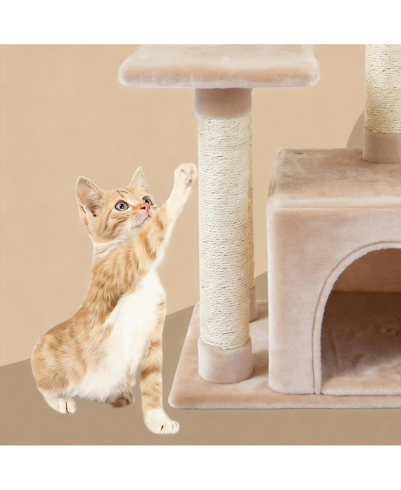 Aronkl Cat Tree Kitten Tower Indoor Condo Sisal Posts Jump Platform Activity Center Play House