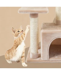 Aronkl Cat Tree Kitten Tower Indoor Condo Sisal Posts Jump Platform Activity Center Play House