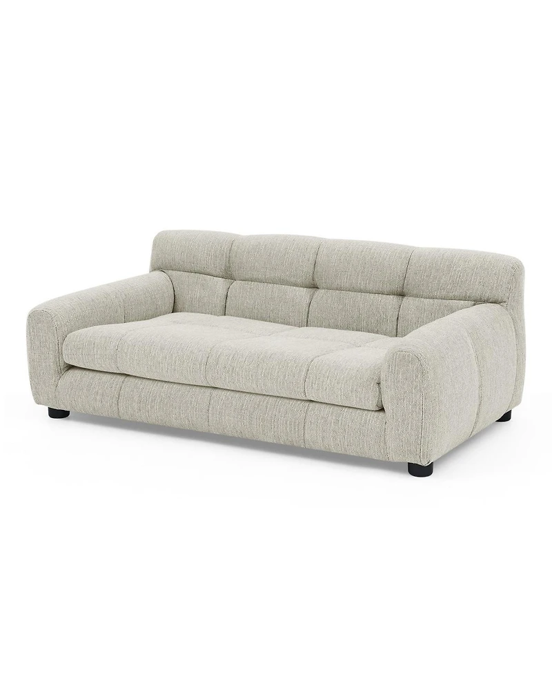 6thdruple 38 Inch Dog Sofa Bed, Blue Linen with Armrest and Backrest for Large Medium Breeds