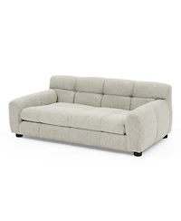 6thdruple 38 Inch Dog Sofa Bed, Blue Linen with Armrest and Backrest for Large Medium Breeds