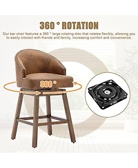 Streamdale Furniture Rotating Bar Chair, Counter Height with Backrest & Footrest