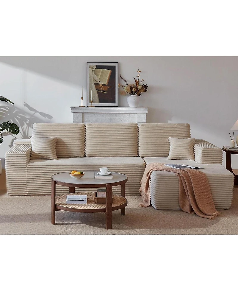 Streamdale Furniture 104" Cloud Sectional Sofa with L-Shape Chaise & Side Pockets