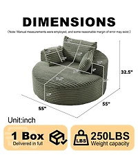 Streamdale Furniture Streamdale Corduroy Sponge Single Sofa, No Assembly Required, Modern Sleeper Chair