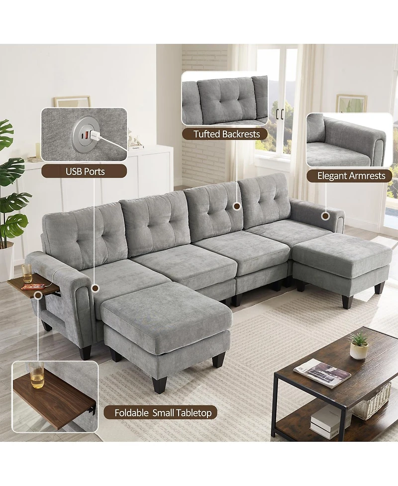 Streamdale Furniture Modern U-shaped Sectional Sofa