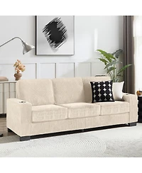 Streamdale Furniture 83.86" Corduroy Modern Compressed 3-Seater Sofa