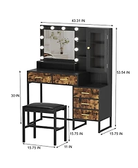 gaomon Makeup Vanity Set with Lighted Mirror