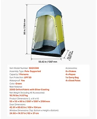 Mecale 1-Room Camping Shower Tent Privacy Shelter with Stakes and Carry Bag