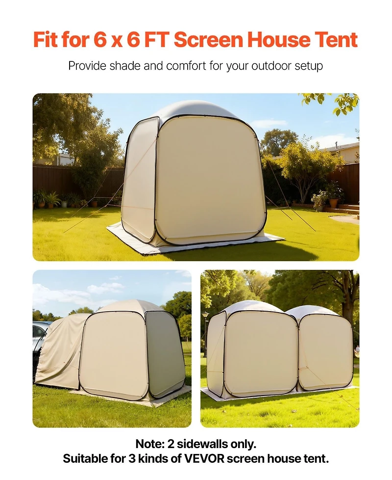 Mecale Sun Shade Covers for 6 x 6 Ft Screen House Tent, Pack of 2