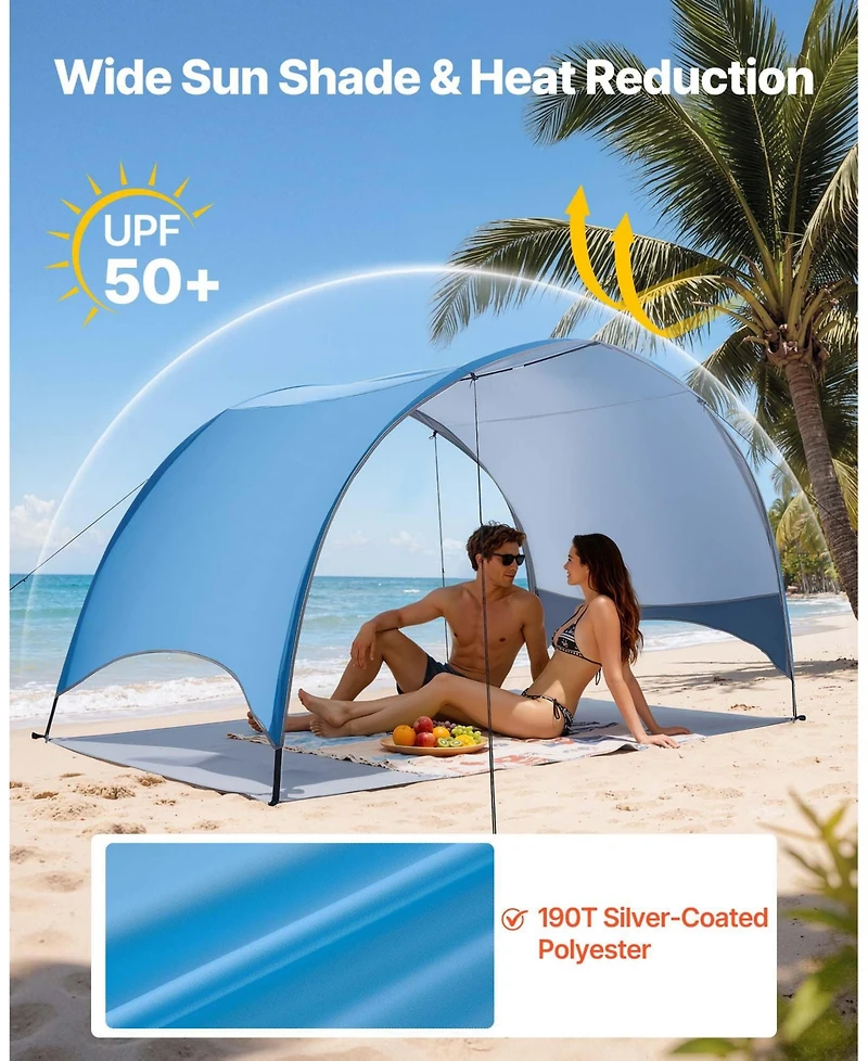 Mecale Beach Tent Sun Shelter with Upf 50+ Protection and Carry Bag