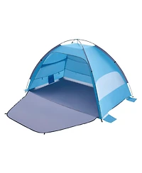Mecale 4-Person Beach Tent Sun Shelter with Upf 50+ Protection and Sand Pockets