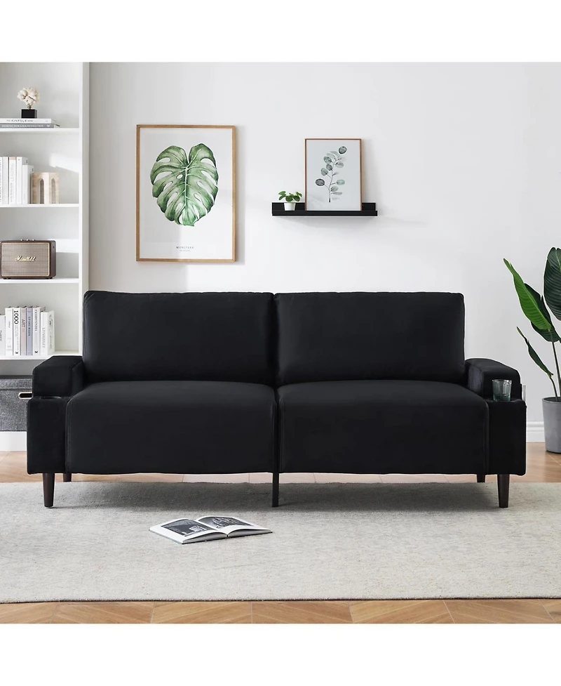 gaomon 80 Inch Modern Couch with Cup Holders Deep Seat Comfy Living Room Sofa