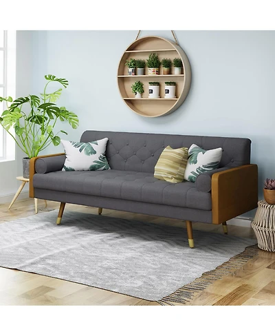 Streamdale Furniture Aidan Mid Century Modern Tufted Fabric Sofa