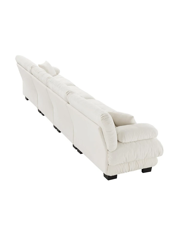 Streamdale Furniture 4-Seater Modular Chenille Sectional Sofa Couch for Living Room, Apartment, Studio, Office