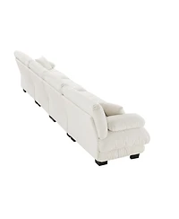 Streamdale Furniture 4-Seater Modular Chenille Sectional Sofa Couch for Living Room, Apartment, Studio, Office