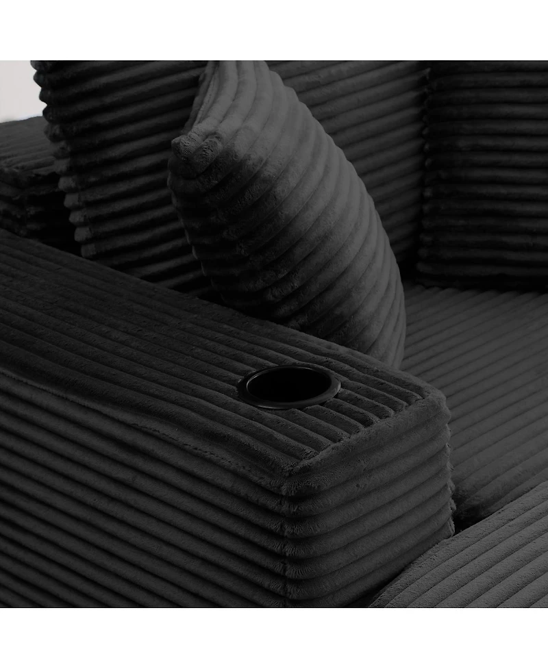 Streamdale Furniture 52.4" Boneless Chaise Lounge Indoor Oversized Cloud-Like Cozy Modular 3-in-1 Sofa Bed