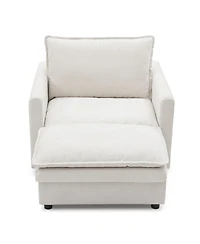 Streamdale Furniture Chenille Sofa Bed, Cozy Lounge Chair with Ottoman 1-Seat