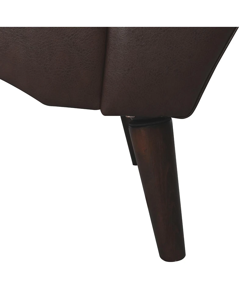 Streamdale Furniture Pu Chaise Lounge Armchair with Pillow and Wood Legs