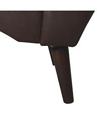 Streamdale Furniture Pu Chaise Lounge Armchair with Pillow and Wood Legs