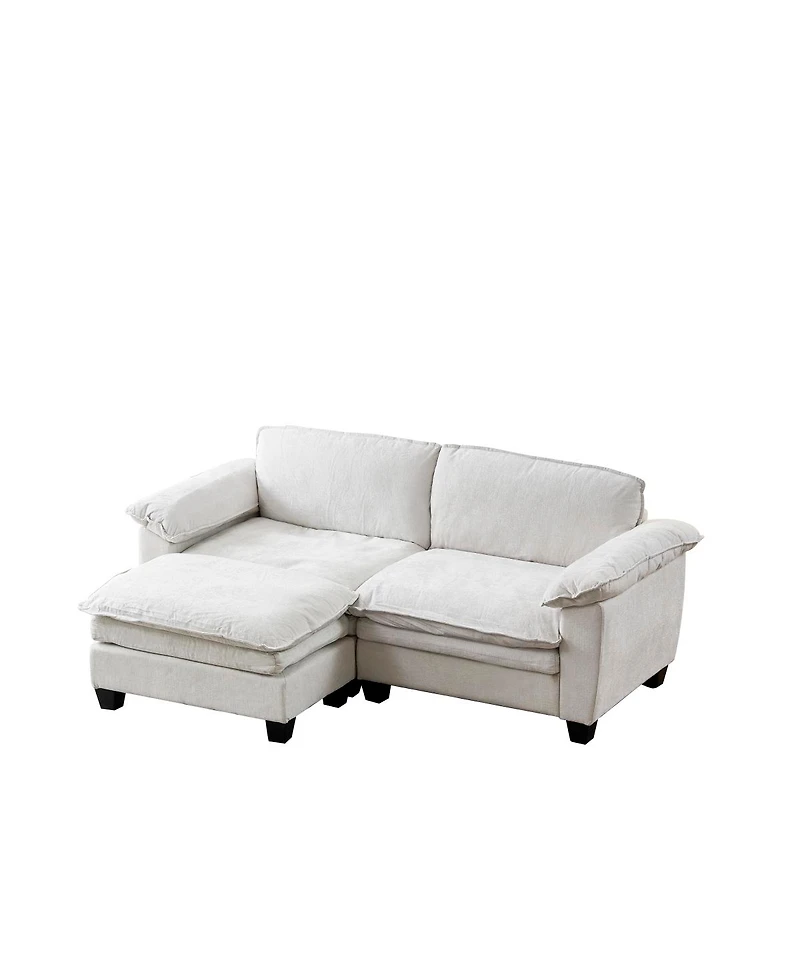 Streamdale Furniture Living Room Furniture Luxury Couch with Ottoman Soft Chenille Sofa