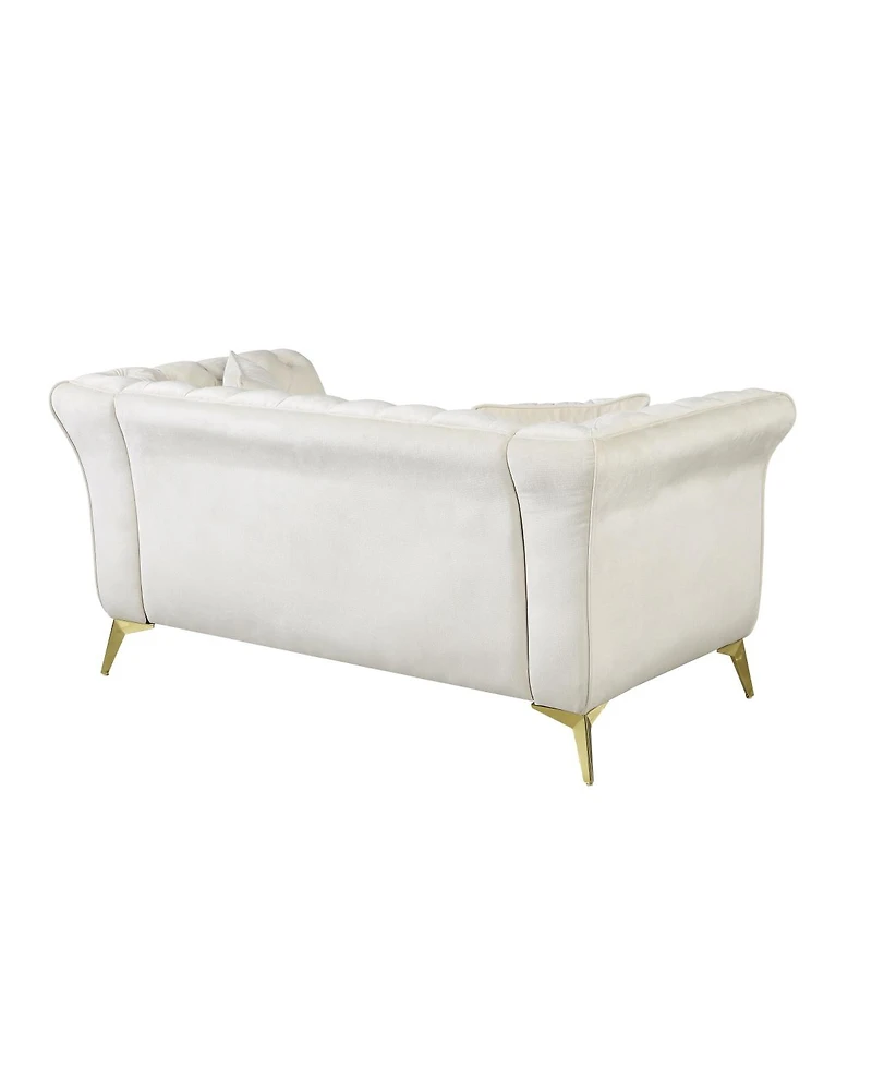 Streamdale Furniture Chesterfield Stanford Sofa, Tufted, Wrinkled Fabric, Lover seater
