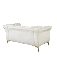 Streamdale Furniture Chesterfield Stanford Sofa, Tufted, Wrinkled Fabric, Lover seater