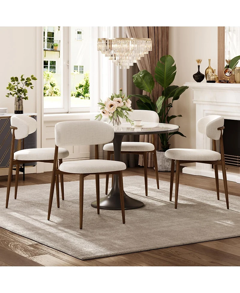 Streamdale Furniture Dining Chairs Set of 2, Modern Fabric Upholstered Kitchen Chairs