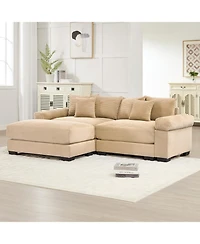 Streamdale Furniture Streamdale 92" Oversized Cloud Modular L-Shape Sectional Couch with Ottoman